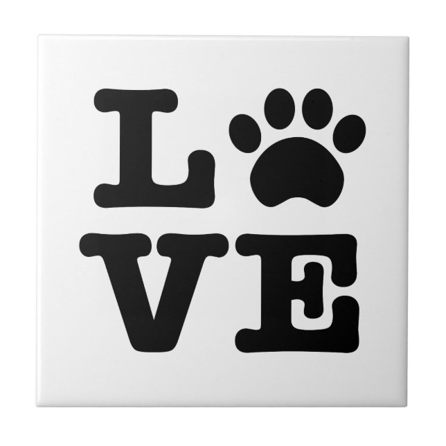Love Paw Print Tile (Front)