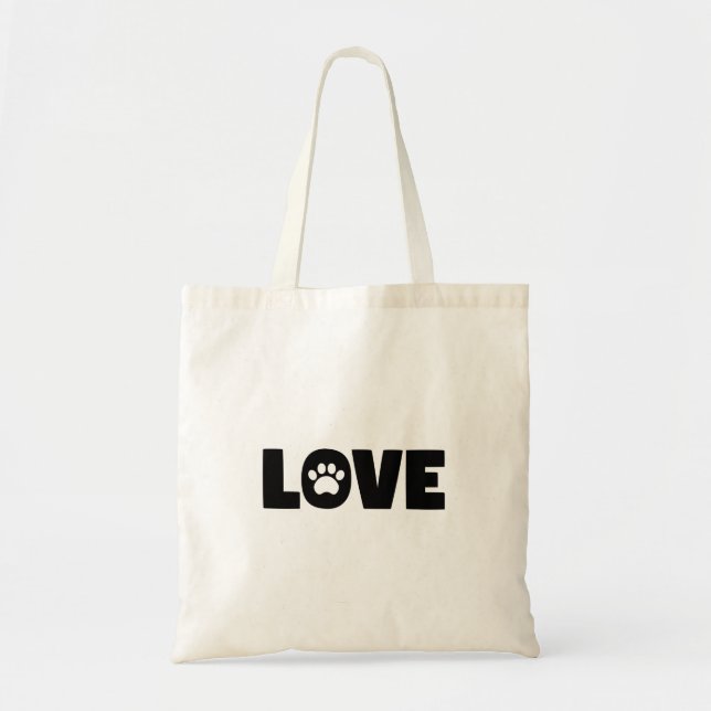 Love Paw Print Tote Bag (Front)