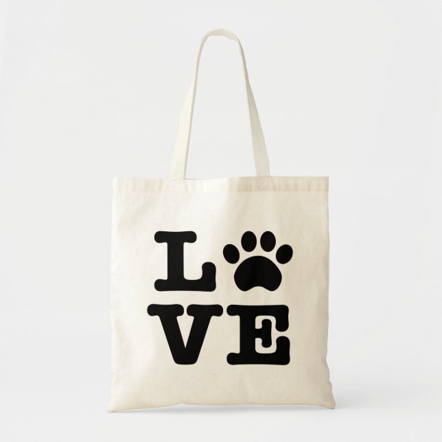 Love Paw Print Tote Bag (Front)
