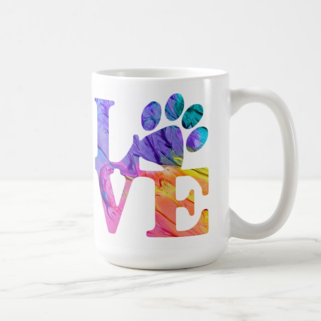 Love Paw Prints Coffee Mug (Right)