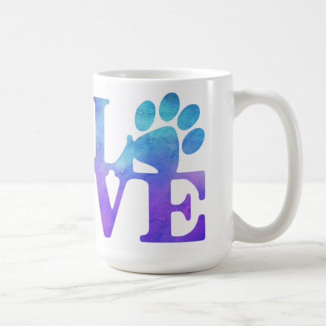 Love Paw Prints Coffee Mug (Right)