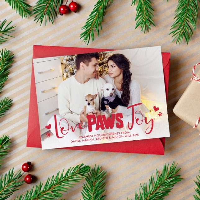 Love Paws Joy - Pets Christmas Photo Holiday Card (Creator Uploaded)