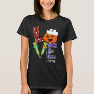 Love PCR Nurse Life Nurse Halloween Scary Pumpkin T-Shirt