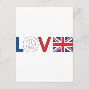 Love Peace Britain Postcard