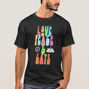 Love Peace & Cats fun hippie costume 4 T-Shirt