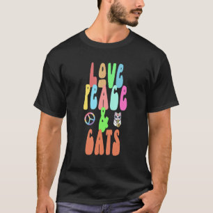 Love Peace & Cats  fun hippie costume T-Shirt