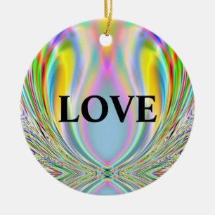 "LOVE - PEACE" CERAMIC TREE DECORATION