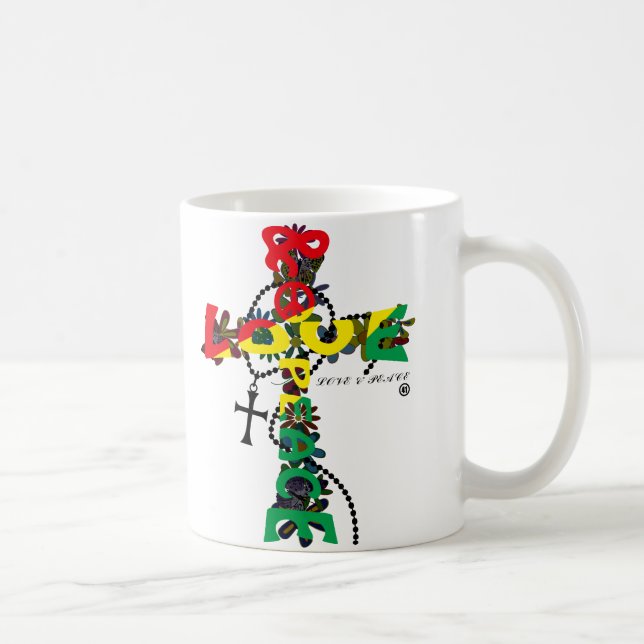 LOVE & PEACE-CROSS COFFEE MUG (Right)