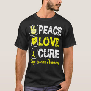 Love Peace Cure Ewings Sarcoma Awareness T-Shirt
