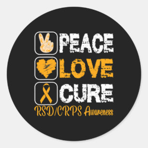 Love Peace Cure Rsd Crps Awareness  Classic Round Sticker