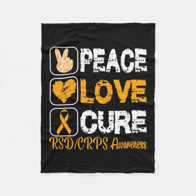 Love Peace Cure Rsd Crps Awareness  Fleece Blanket (Front)