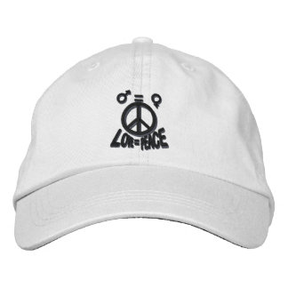 LOVE = PEACE EMBROIDERED HAT