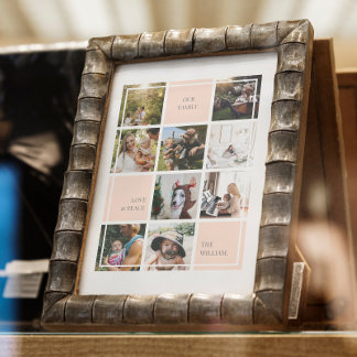 LOVE & PEACE FAMILY PHOTO COLLAGE POSTER AND PRINT