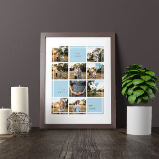 LOVE & PEACE FAMILY PHOTO COLLAGE POSTER AND PRINT