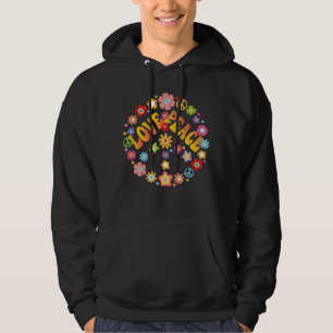 LOVE PEACE FREEDOM 60s 70s Tie Dye Vintage Hippie Hoodie