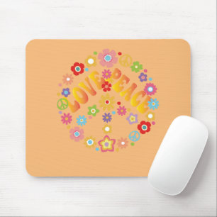 LOVE PEACE FREEDOM 60s 70s Tie Dye Vintage Hippie Mouse Pad