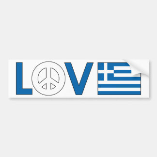 Love Peace Greece Bumper Sticker