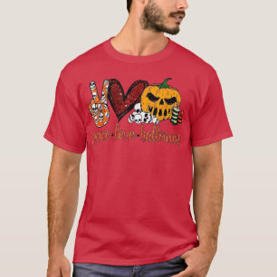 Love Peace Halloween, Boy Girl Party Funny Scary H T-Shirt