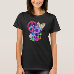 Love Peace Happy Easter Girls Women Christian Jesu T-Shirt