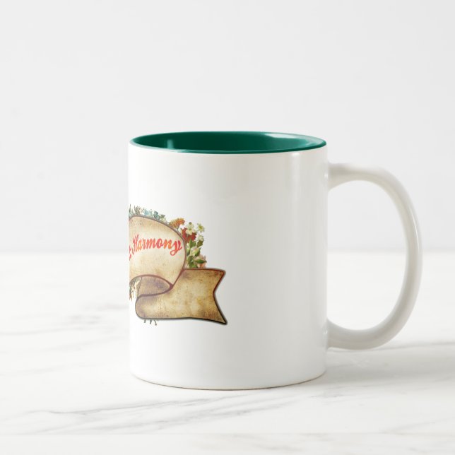 Love Peace & Harmony Two-Tone Coffee Mug (Right)