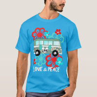 Love & Peace Hippie Flowery Camper Van Fun Graphic