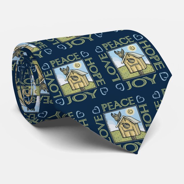 Love, Peace, Hope, Joy Tie (Rolled)