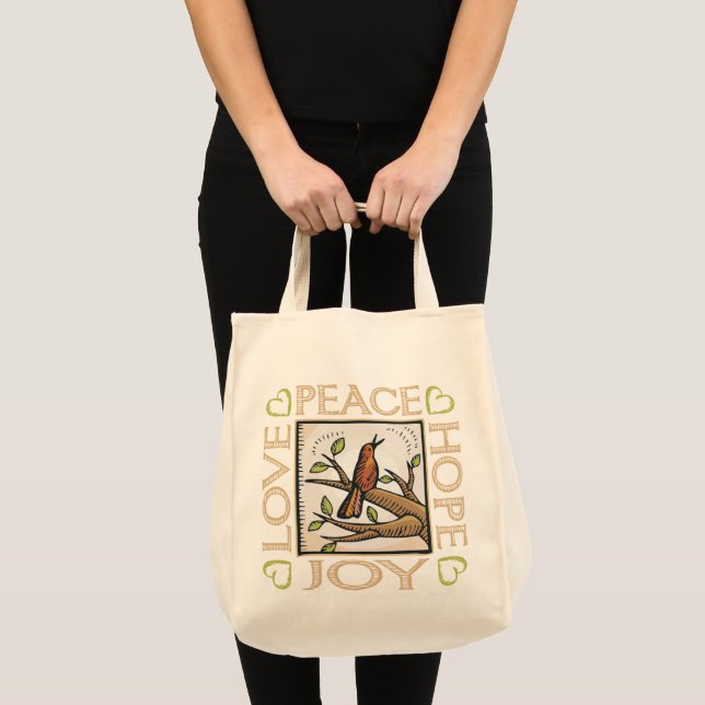 Love, Peace, Hope, Joy Tote Bag (Front (Product))