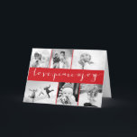 Love Peace Joy Calligraphy Modern 6 Photo Collage Holiday Card<br><div class="desc">Designed by fat*fa*tin. Easy to customize with your own text,  photo or image. For custom requests,  please contact fat*fa*tin directly. Custom charges apply.

www.zazzle.com/fat_fa_tin
www.zazzle.com/color_therapy
www.zazzle.com/fatfatin_blue_knot
www.zazzle.com/fatfatin_red_knot
www.zazzle.com/fatfatin_mini_me
www.zazzle.com/fatfatin_box
www.zazzle.com/fatfatin_design
www.zazzle.com/fatfatin_ink</div>