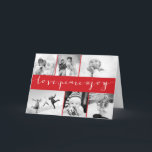 Love Peace Joy Calligraphy Modern 6 Photo Collage Holiday Card<br><div class="desc">Designed by fat*fa*tin. Easy to customize with your own text,  photo or image. For custom requests,  please contact fat*fa*tin directly. Custom charges apply.

www.zazzle.com/fat_fa_tin
www.zazzle.com/color_therapy
www.zazzle.com/fatfatin_blue_knot
www.zazzle.com/fatfatin_red_knot
www.zazzle.com/fatfatin_mini_me
www.zazzle.com/fatfatin_box
www.zazzle.com/fatfatin_design
www.zazzle.com/fatfatin_ink</div>