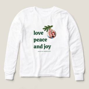 Love Peace Joy Christmas Casual Kids Forest Green