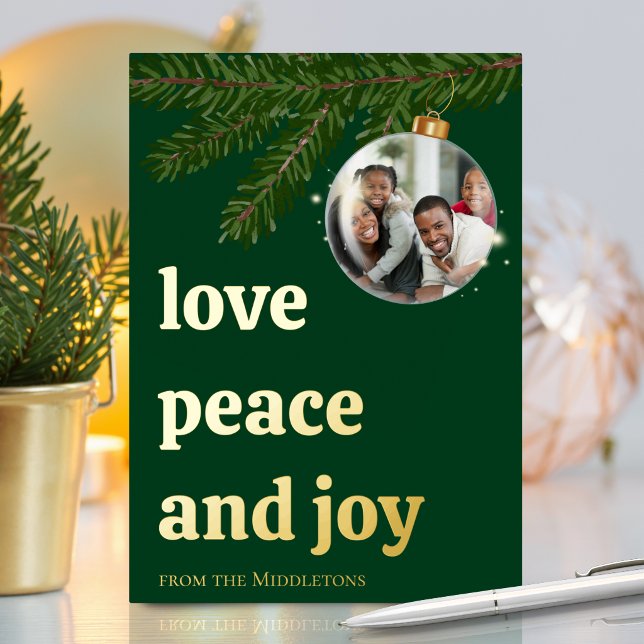 Love Peace Joy Christmas Forest Green Gold (Creator Uploaded)