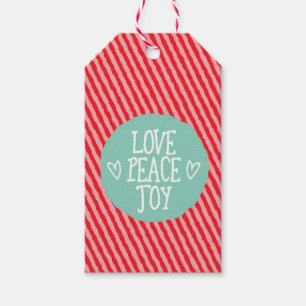 Love Peace Joy Christmas gift tags