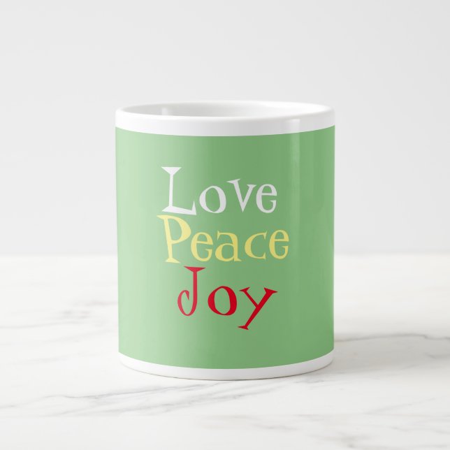 Love Peace Joy Christmas  Large Coffee Mug (Front)