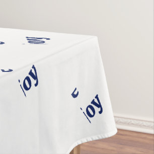 Love Peace Joy Christmas Typography Navy Blue Tablecloth