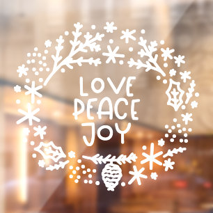 Love Peace Joy Christmas Window Decal