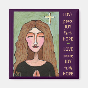 Love, Peace, Joy, Faith & Hope - magnet