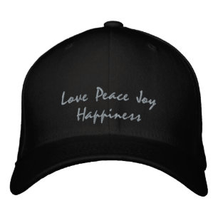Love Peace Joy Happiness Embroidered Hat