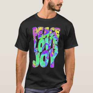 Love Peace Joy  Hippie Tie Dye Batik Style T-Shirt
