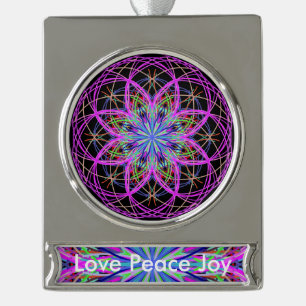 Love Peace Joy Kaleidoscope Mandala Ornament