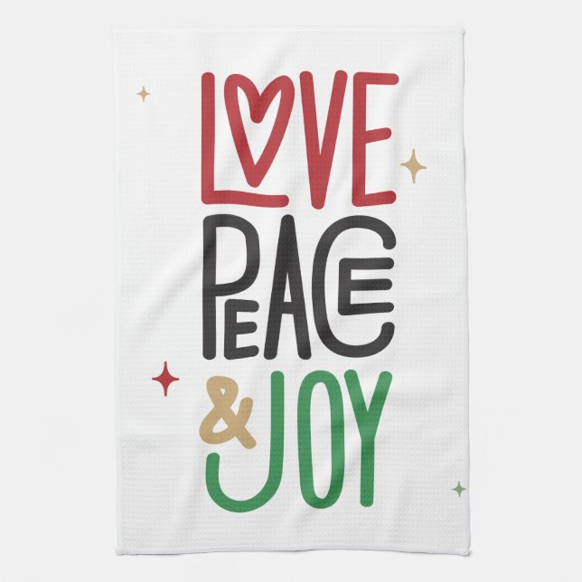Love, Peace, & Joy Kitchen Towel (Vertical)
