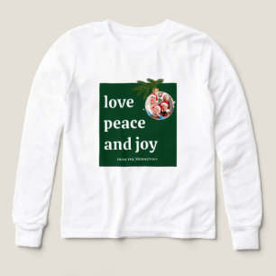 Love Peace Joy Photo Forest Green Christmas Kids