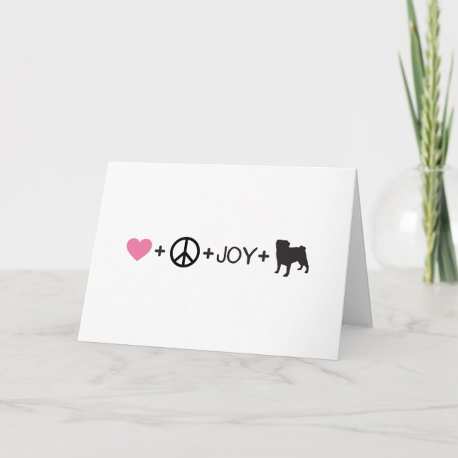 Love Peace Joy Pug Holiday Card (Front)