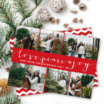 Love Peace Joy Red Band Modern 6 Photo Collage Holiday Card<br><div class="desc">Designed by fat*fa*tin. Easy to customise with your own text,  photo or image. For custom requests,  please contact fat*fa*tin directly. Custom charges apply.

www.zazzle.com/fat_fa_tin
www.zazzle.com/color_therapy
www.zazzle.com/fatfatin_blue_knot
www.zazzle.com/fatfatin_red_knot
www.zazzle.com/fatfatin_mini_me
www.zazzle.com/fatfatin_box
www.zazzle.com/fatfatin_design
www.zazzle.com/fatfatin_ink</div>