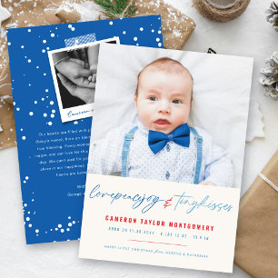 Love Peace Joy Tiny Kisses Baby's 1st Christmas Invitation