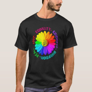 Love Peace Kindness Equality Inclusion Peace Sign T-Shirt
