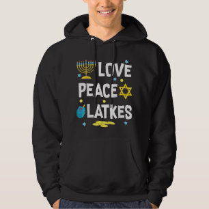 Love Peace Latkes Hanukkah Chanukah Jewish Funny G Hoodie
