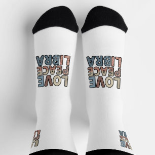 Love Peace Libra Crew Socks