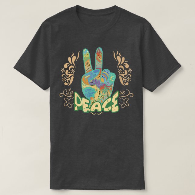 Love Peace Motivation Think Positively  T-Shirt (Design Front)