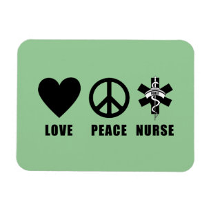 Love Peace Nurse Magnet