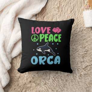 Love Peace Orca Cute Sea Animals Orca Lover Cushion